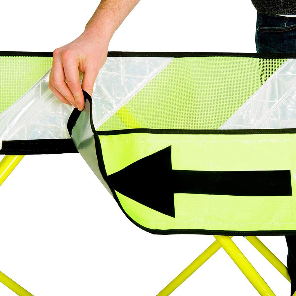 5ft Portable Expanding Safety Barricade - Heavy Duty Yellow Security Barrier for Construction Sites, Crowd Control & Event Safety