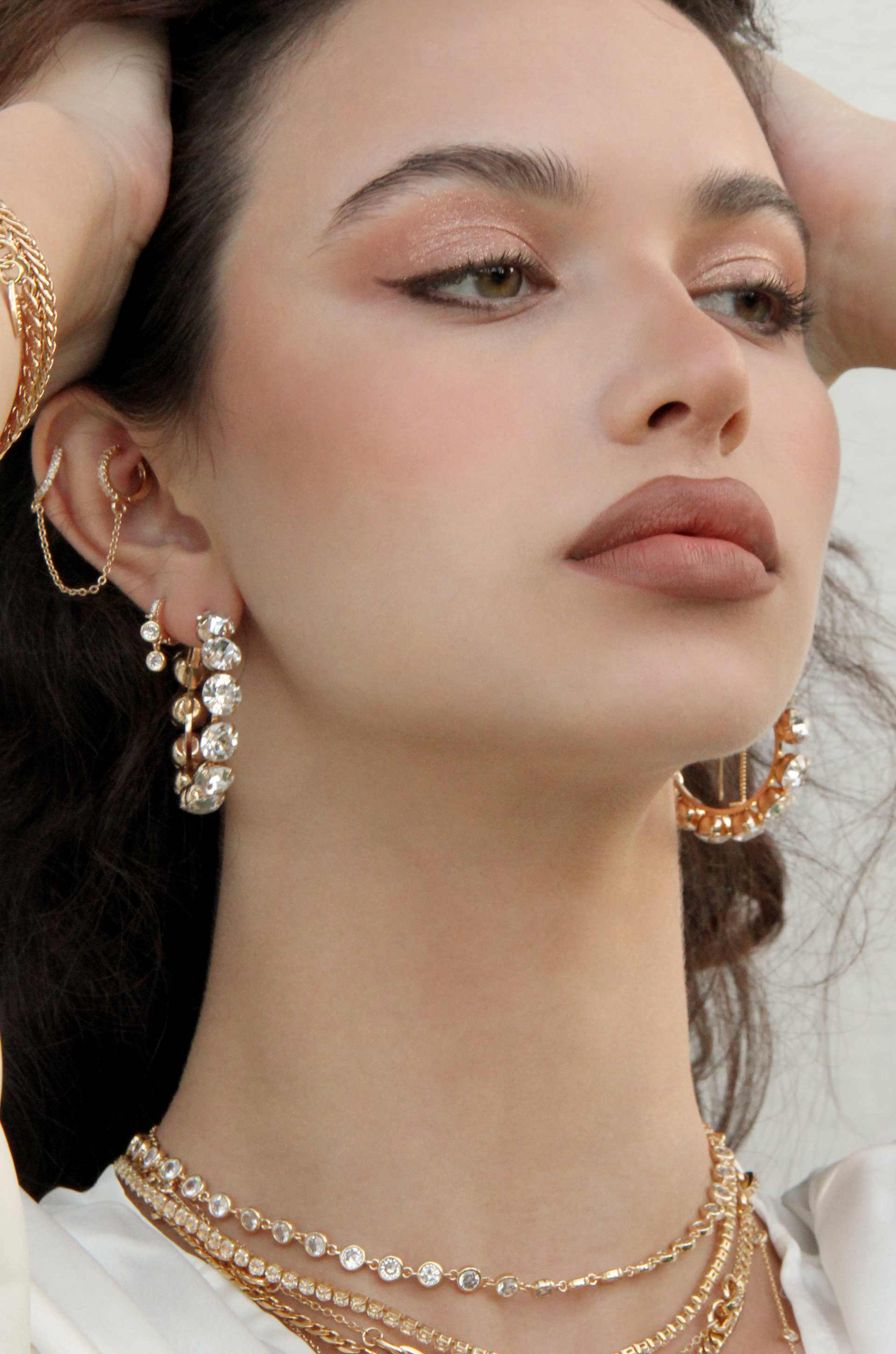 Crystal Warrior Hoop Earrings for Women - Sparkling Cubic Zirconia Dangle Earrings - Elegant Jewelry Gift for Party, Wedding & Everyday Wear