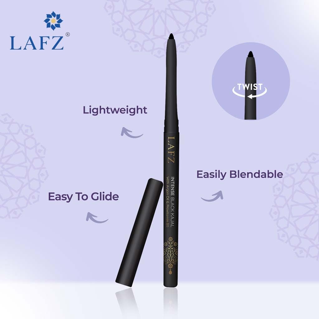 Lafz Intense Black Kajal Eyeliner - 0.35g Smudge-Proof & Long-Lasting for Dramatic Eye Makeup | Perfect for Daily Wear, Parties & Special Occasions