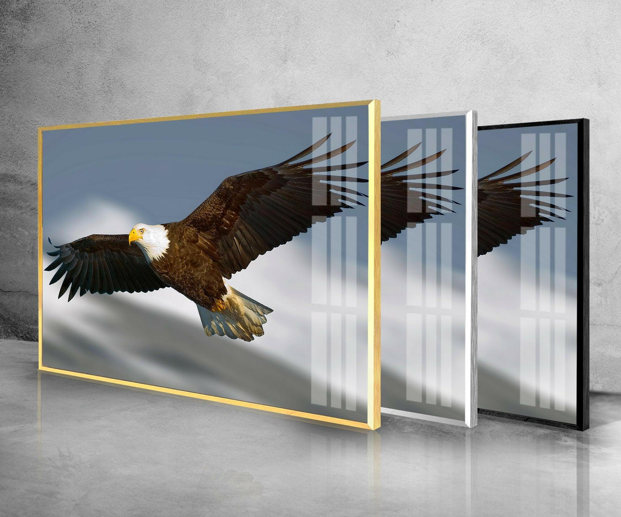 American Eagle Glass Wall Art - Handcrafted Home Decor for Living Room, Office & Gifts | Patriotic Eagle Design for Wall Display