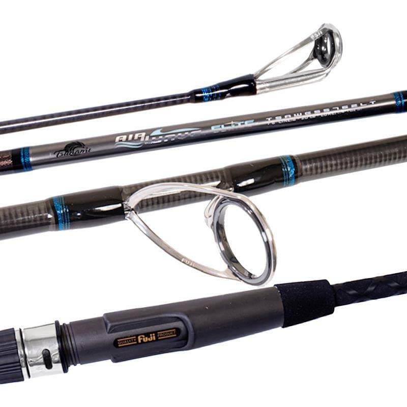 Tsunami Airwave Elite Light Saltwater Striper Surf Spinning Rods 2-Piece - Perfect for Surf Fishing, Beach Casting & Saltwater Angling