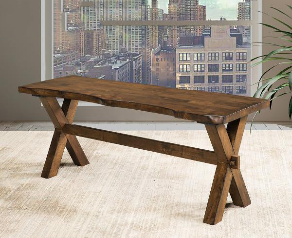 Handcrafted Live Edge Dining Table Set with 4 Chairs & Bench - 5000 Series | Rustic Wooden Kitchen Table for Family Gatherings & Dinner Parties