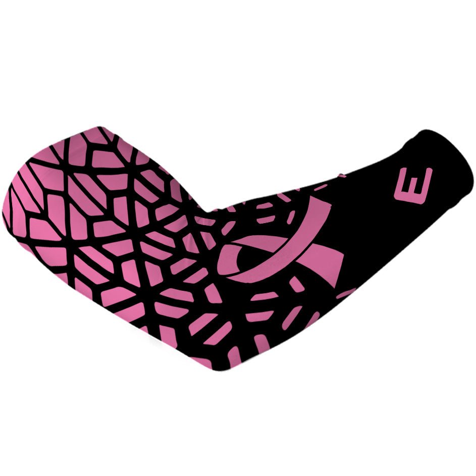 Pink Honeycomb Breast Cancer Awareness Arm Sleeve - Supportive Compression Sleeve for Women - Perfect for Running, Yoga, and Daily Wear to Show Support