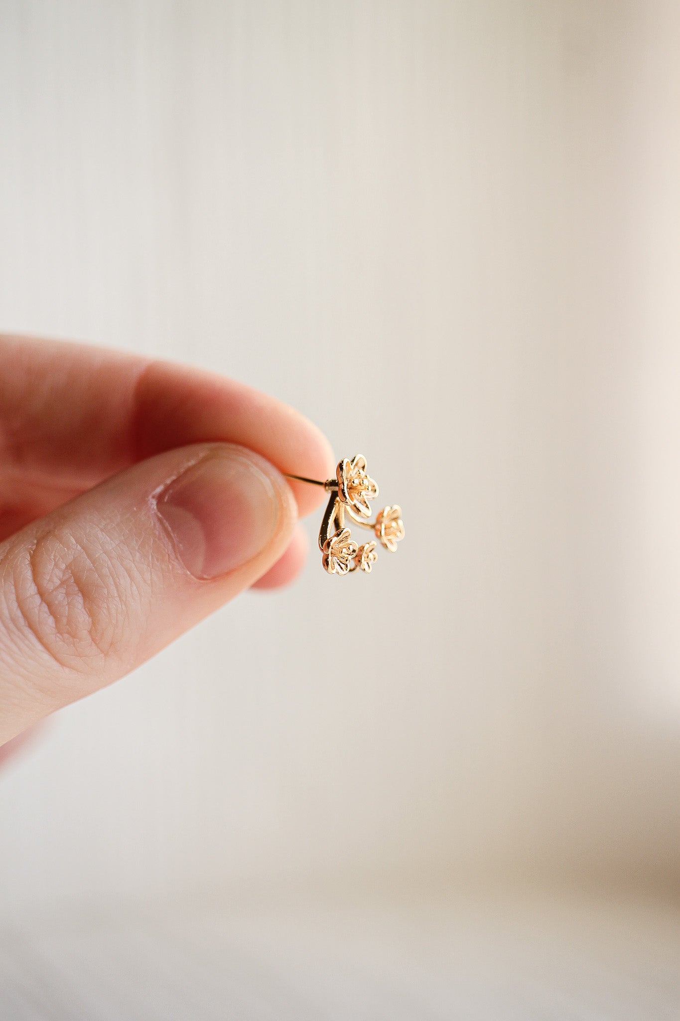 14K Gold Azalea Flower Stud Earrings for Women - Elegant Floral Jewelry Gift for Birthday, Anniversary & Valentine's Day