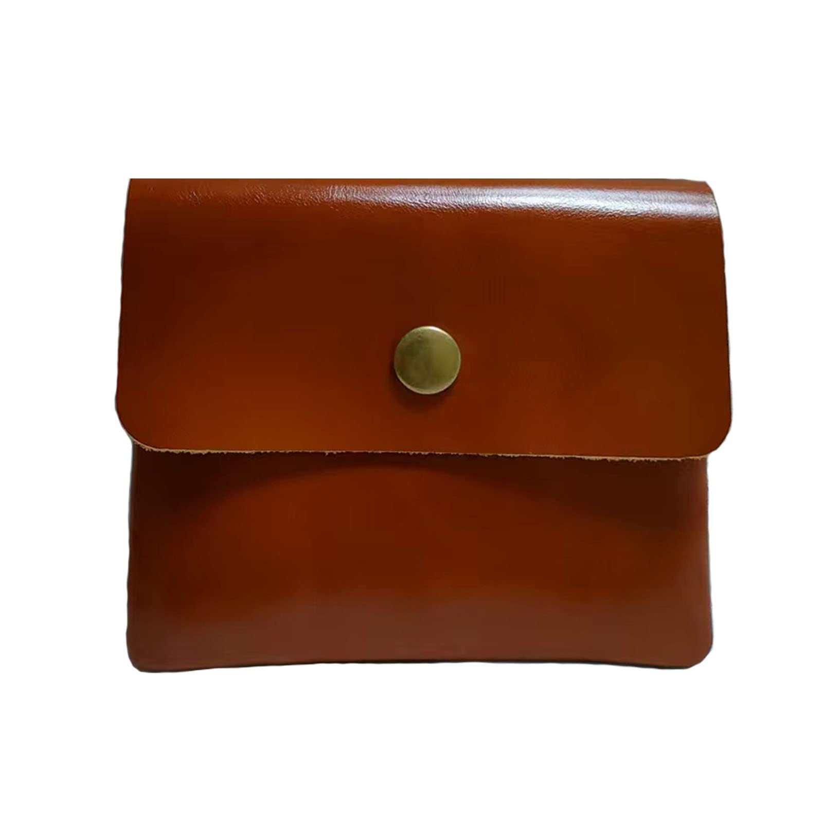 Genuine Leather Slim Card Holder Wallet with Coin Pocket - RFID Blocking Minimalist Money Clip for Men & Women - Perfect for Travel, Business & Everyday Use (Brown)