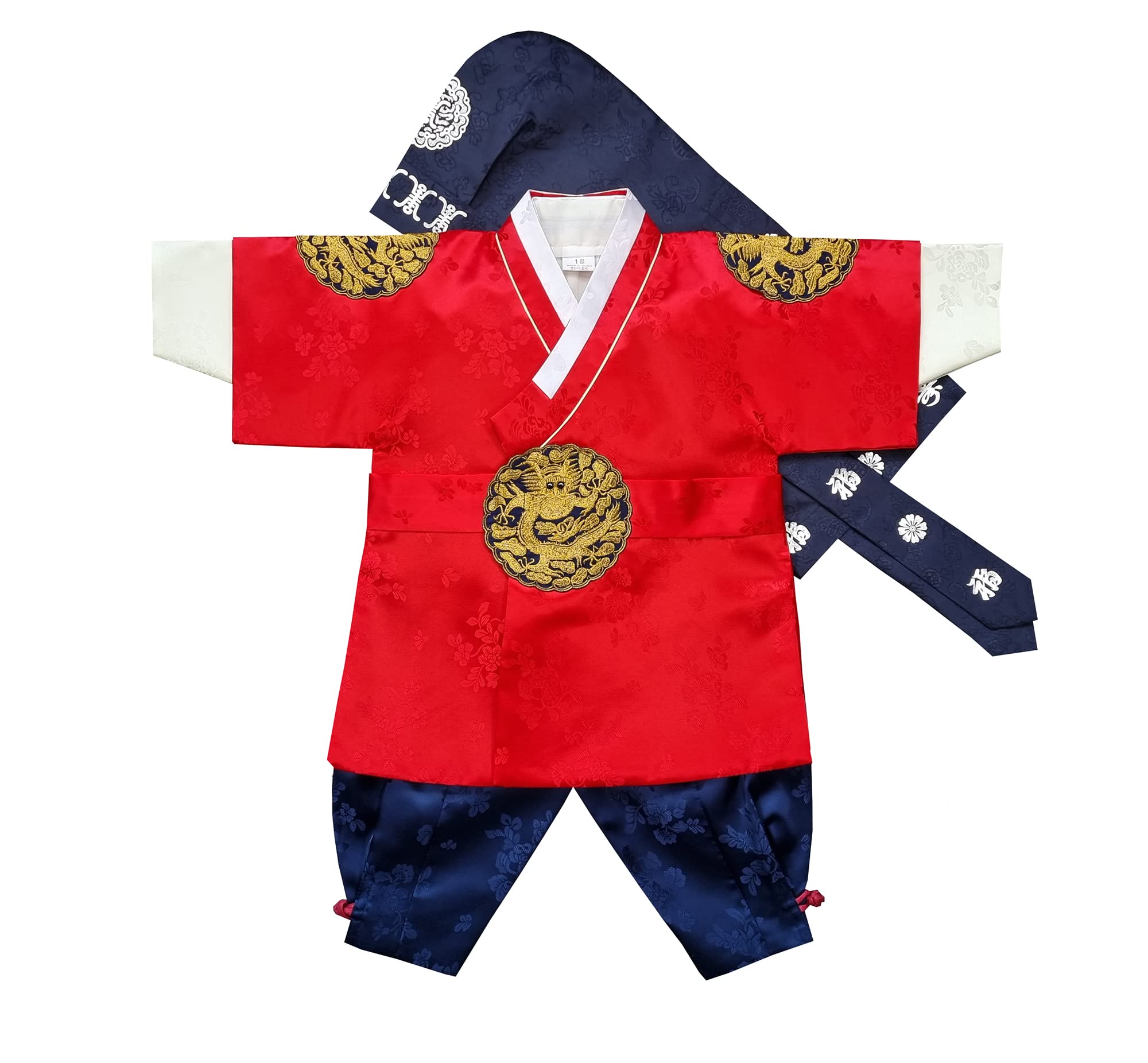 Traditional Korean Hanbok for Baby Boys - Red Dol Hanbok for 1st Birthday & 100 Days Celebration (Ages 1-10) - Perfect for Doljanchi Parties, Korean Cultural Events & Photo Shoots