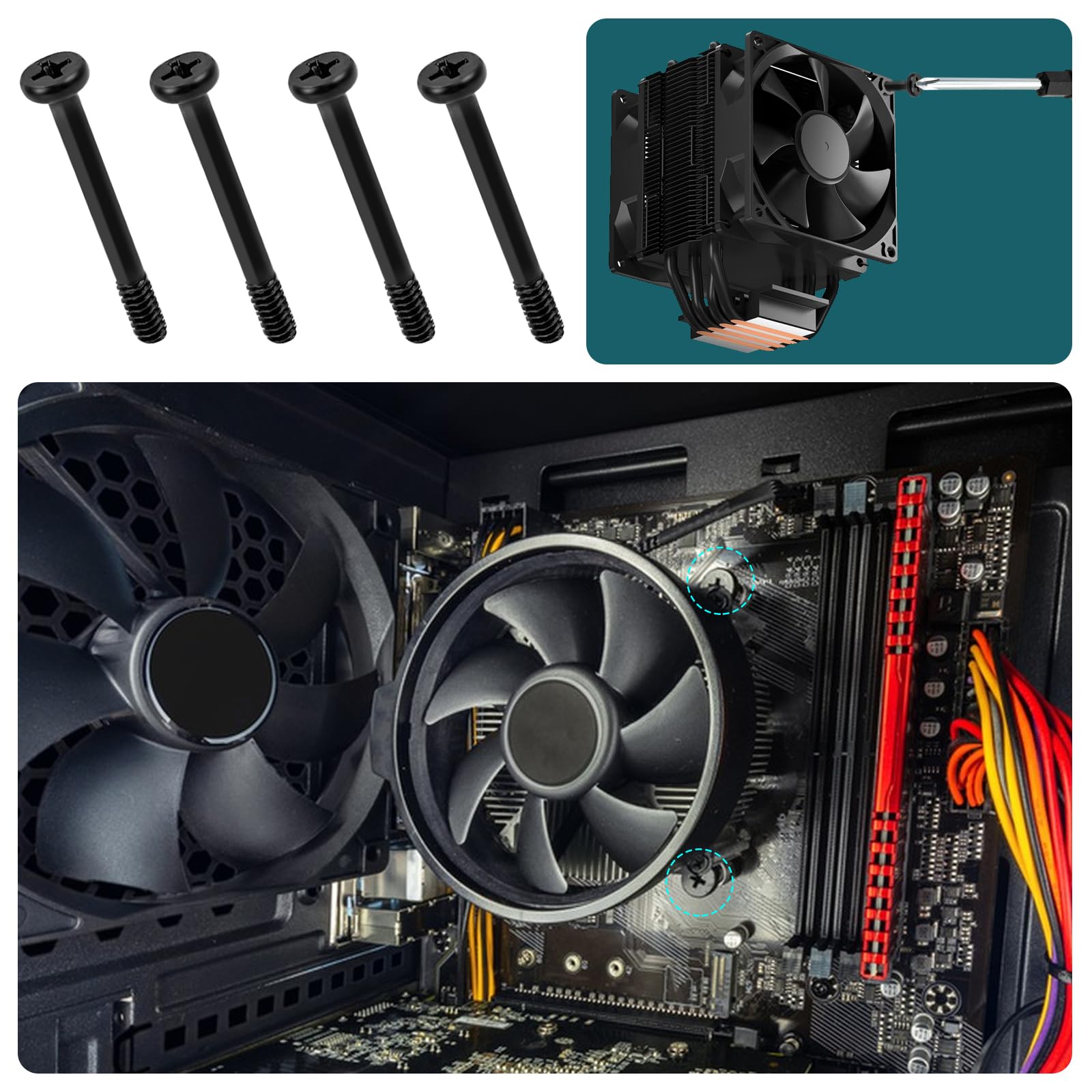 120 Pcs M3.5 & M5 Computer Case Fan Screws Kit - 3mm & 10mm Laptop Cooling Fan Screws for PC Case, Motherboard, Radiator Installation - Perfect for Gaming PC Builds and Computer Hardware Upgrades