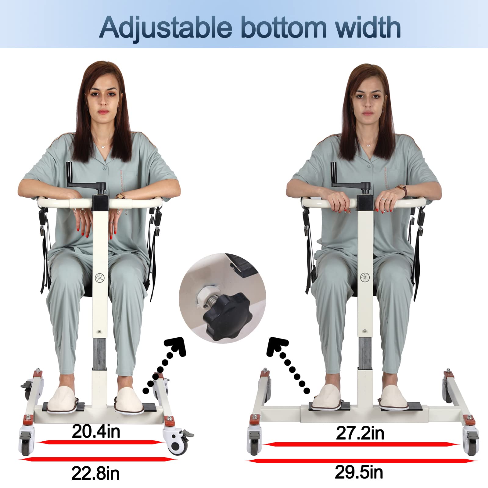 Lightweight Foldable Steel Transport Wheelchair for Home & Travel - Patient Lift Transfer Chair for Beds, Sofas, Cars & Bathroom Use | Durable Mobility Aid for Elderly & Disabled