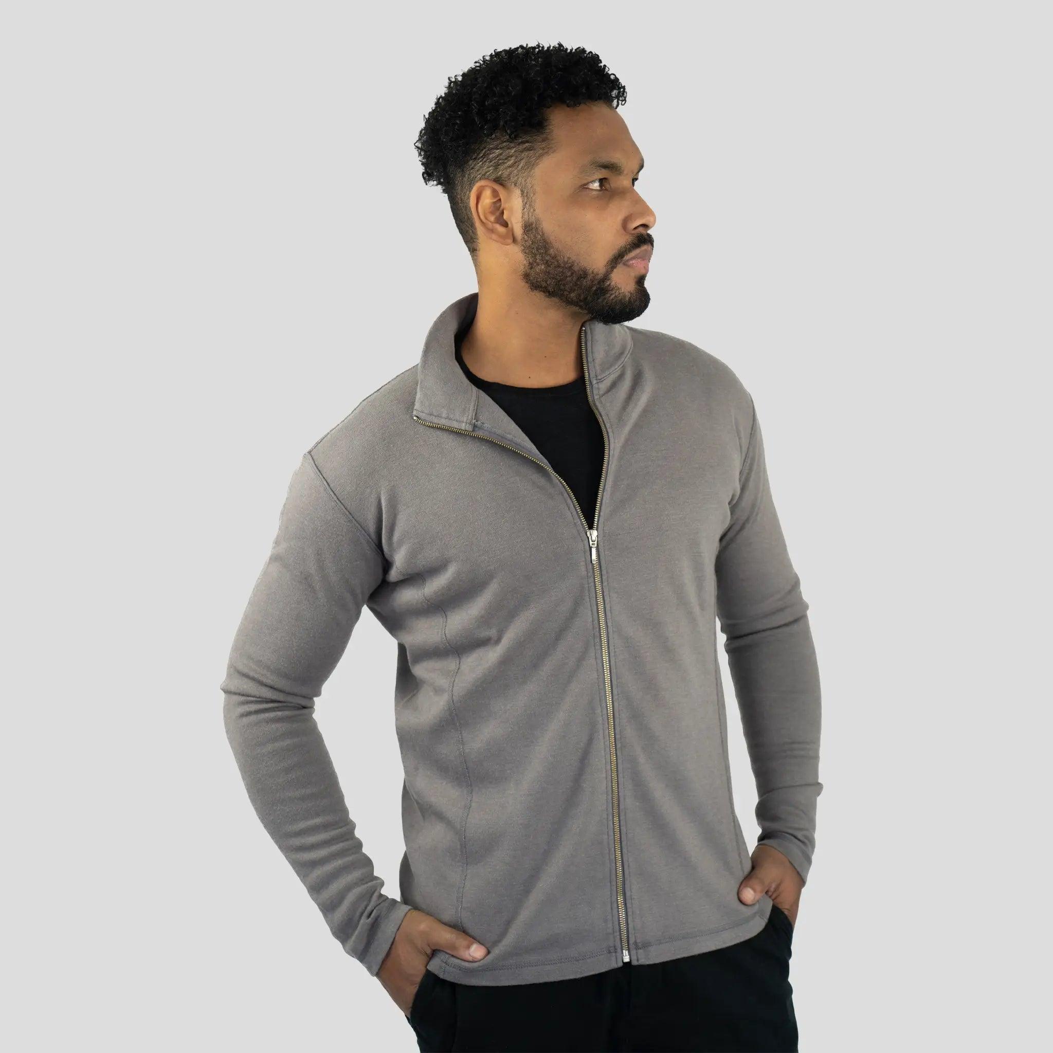 Men's Alpaca Wool Jacket - 420 Midweight Full Zip Fleece for Outdoor Hiking & Winter Travel | Warm & Durable Cold Weather Coat