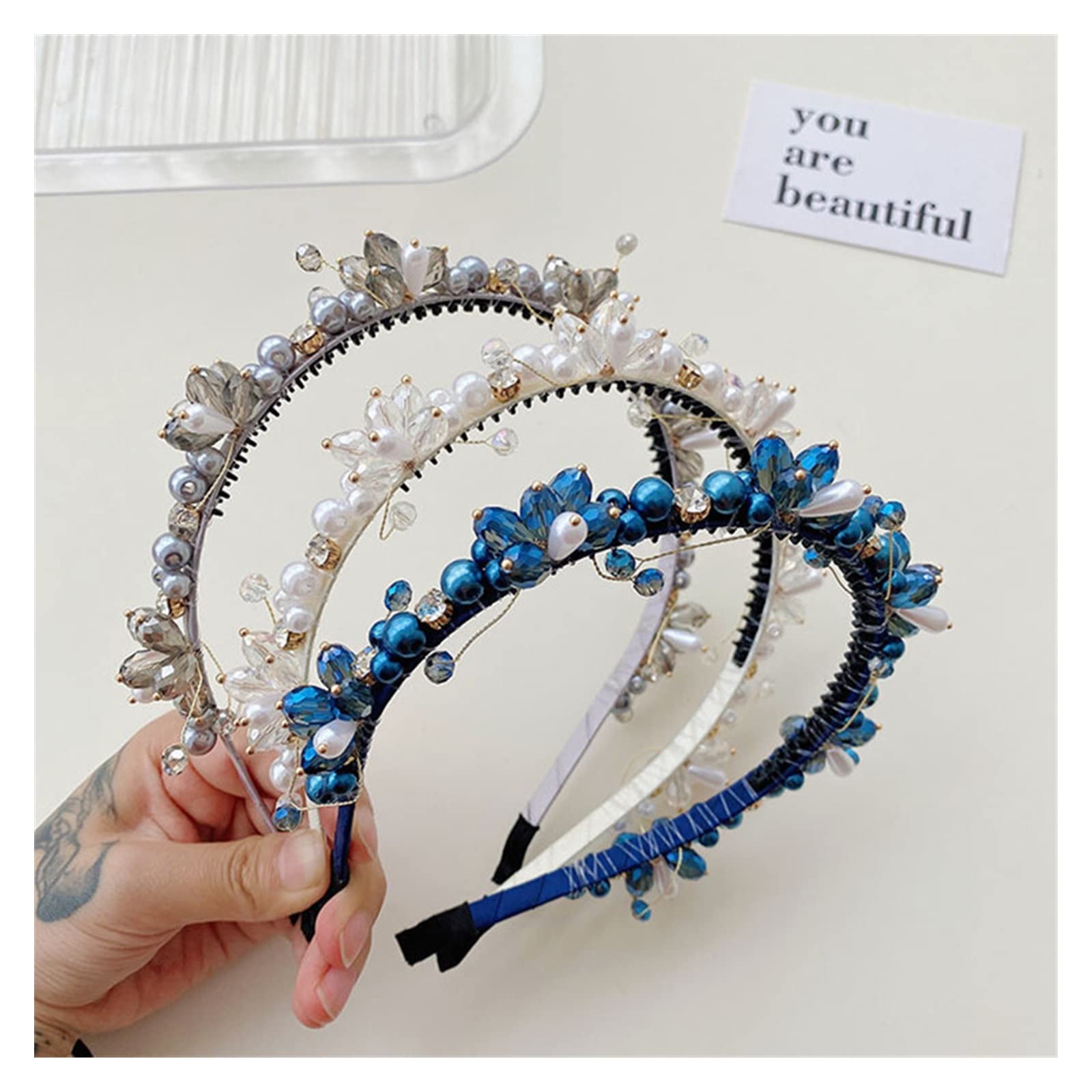 EBSBAG Women's Fashion Pearl Hair Bands - Trendy Hair Accessories for Women (White, One Size) - Perfect for Weddings, Parties & Everyday Style