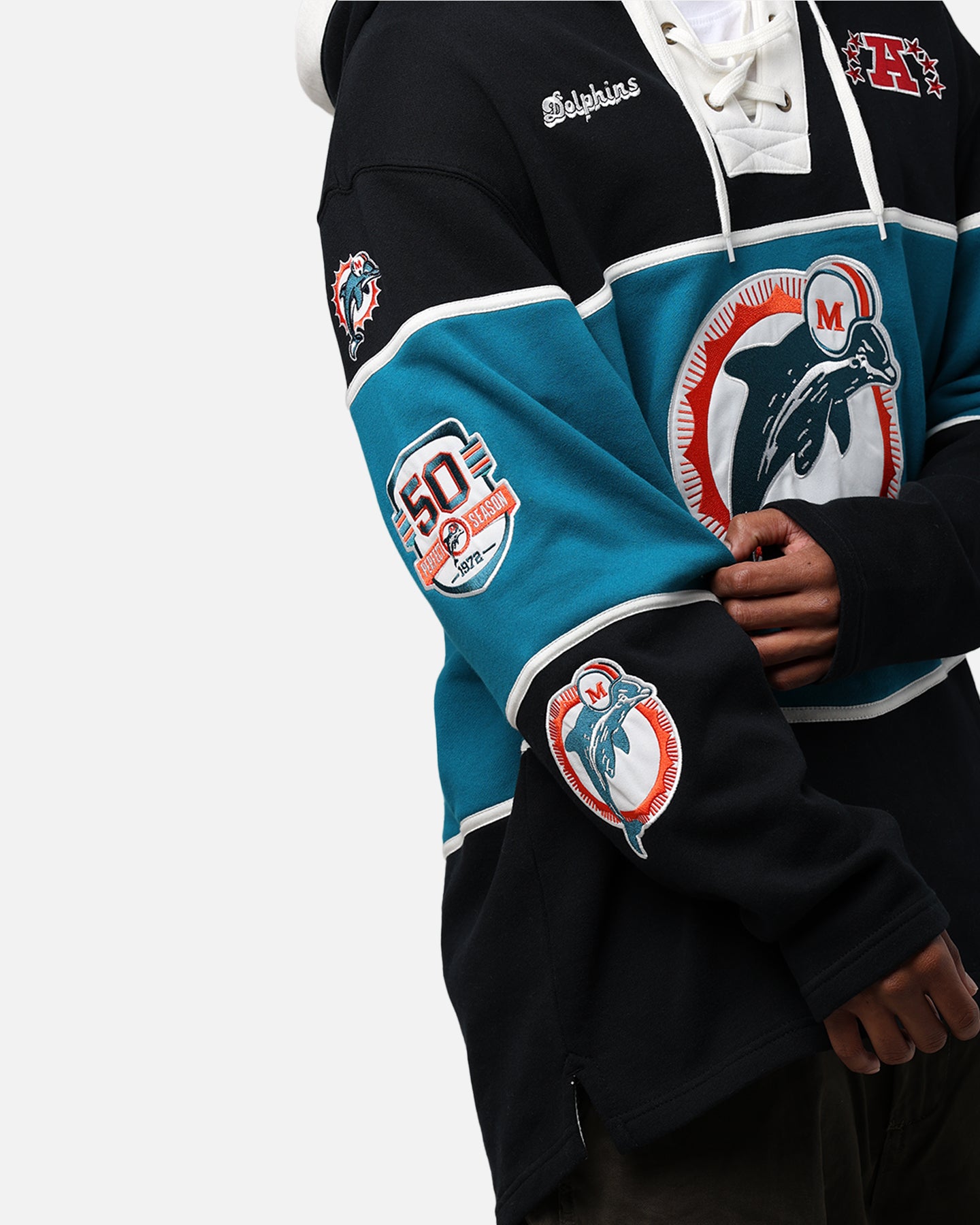 47 Brand Miami Dolphins Super Bowl Gridiron Lacer Hoodie - NFL Football Fan Apparel for Men & Women - Perfect for Game Day, Tailgating & Cold Weather