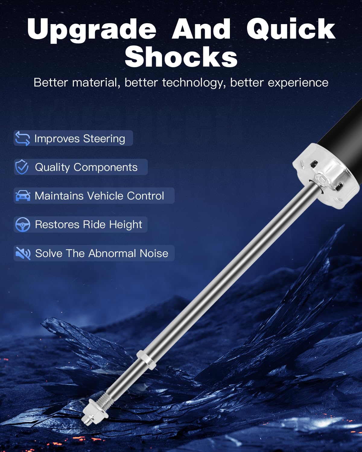 ECCPP Gas Rear Shock Absorbers for Dodge Charger 2006-2010, Chrysler 300 2005-2011 & Dodge Magnum 2005-2008 - Pair of Heavy Duty Shocks (Part #349065) | Smooth Ride & Improved Handling for Daily Commuting & Road Trips