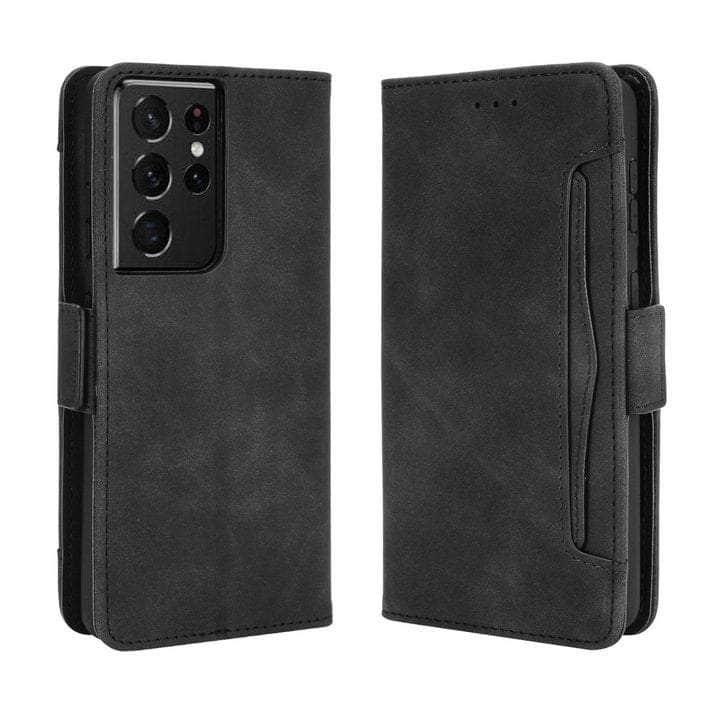 Samsung Galaxy S23 Ultra Leather Case with Removable Card Holder - Premium Protective Cover for Everyday Use & Travel