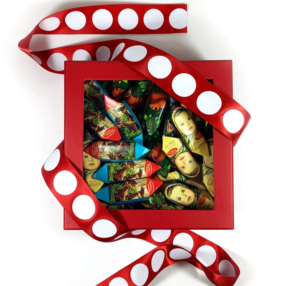 Premium Russian Chocolate Gift Box - Assorted Candy Mix by Red October, Mishka, Red Riding Hood & Alenka (2 lb / 900g) - Perfect for Holidays, Birthdays & Corporate Gifts