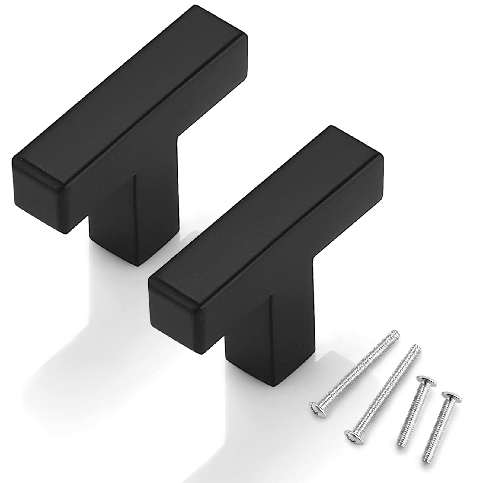 Koeka 30 Pack Matte Black Square Cabinet Knobs - 2 Inch Single Hole Kitchen & Bathroom Cabinet Pulls - Durable 50mm Cabinet Handles for Drawers, Cupboards, Dressers & Furniture - Modern Hardware for Home Renovation & DIY Projects