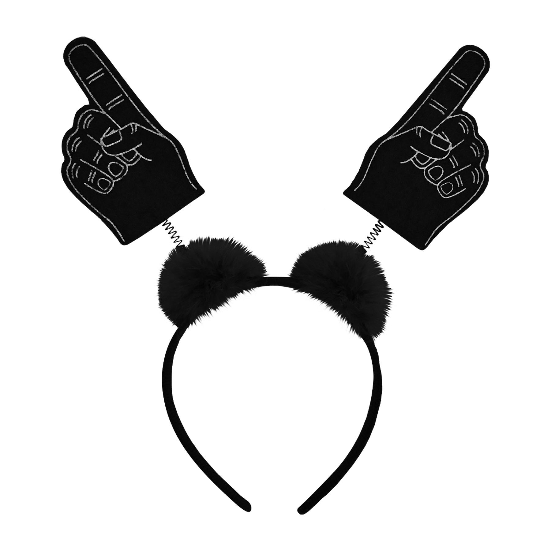 12 Pack Beistle #1 Hand Boppers with Marabou Black - Fun Party Favors for Birthday Celebrations, Carnivals, and Halloween Events