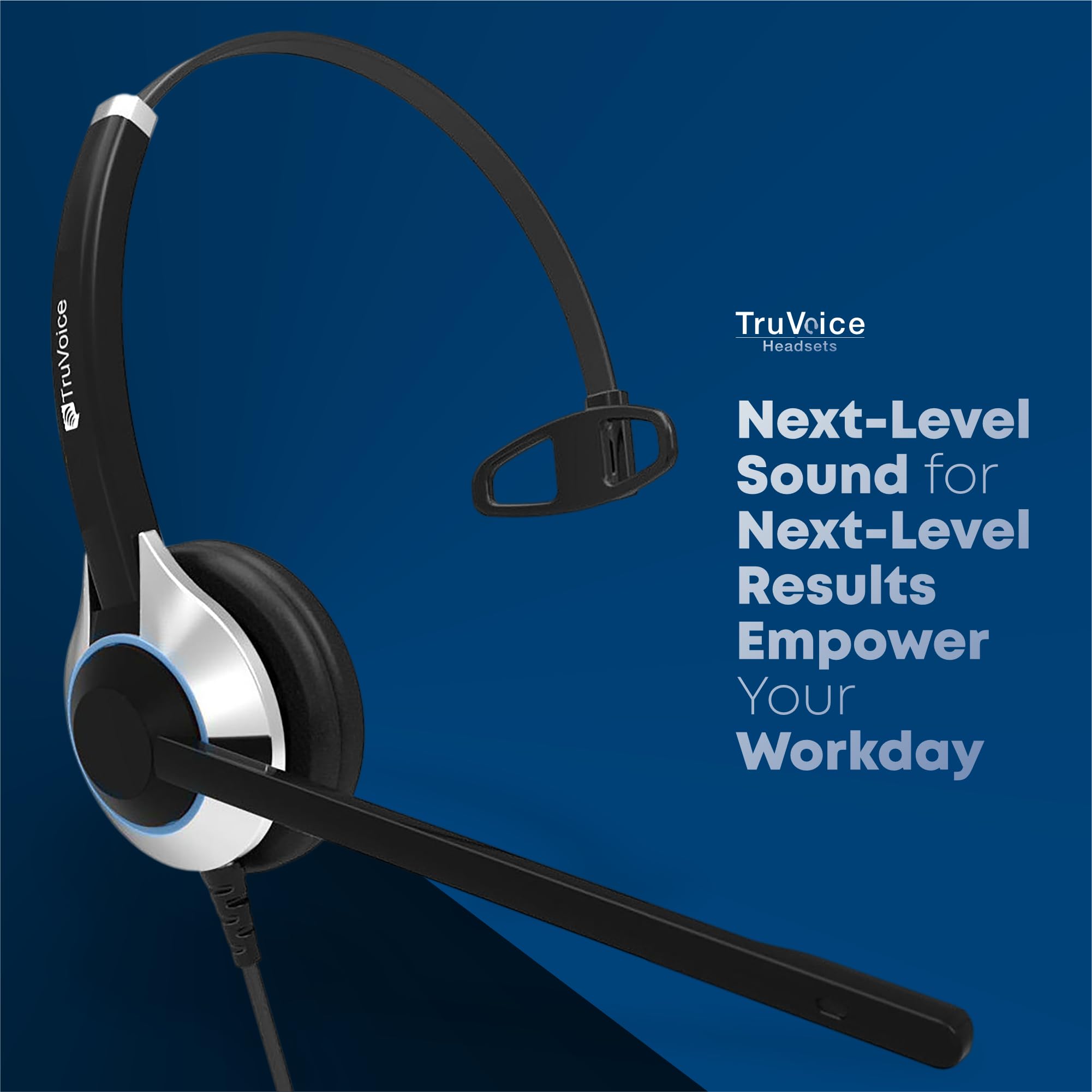 TruVoice HD-500 USB Premium Noise Canceling Headset with HD Speakers - Compatible with All VoIP Phone Systems - Perfect for Office, Call Center, Remote Work & Online Meetings