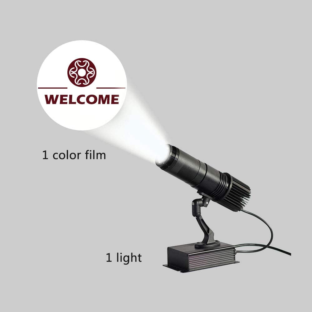20W LED Custom Logo Projector Light - Static Glass GOBO Advertising Light for Indoor Use with Free Custom Glass GOBO - Perfect for Weddings, Bars, Clubs & Brand Promotions