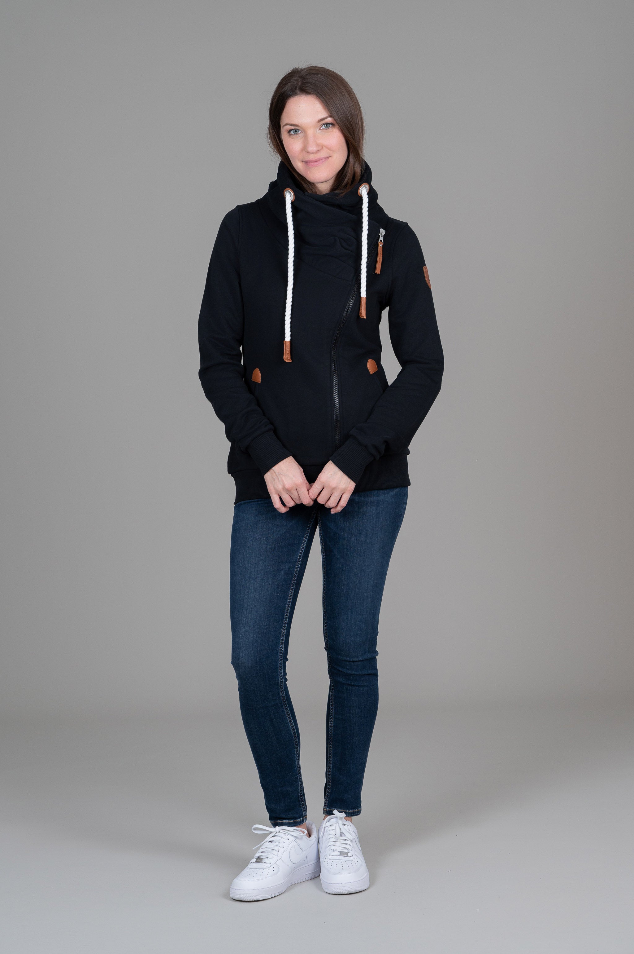 Hestia Black Full Zip Sweatshirt for Men & Women | Comfortable Fleece Pullover Hoodie | Casual Wear, Gym, Outdoor Activities