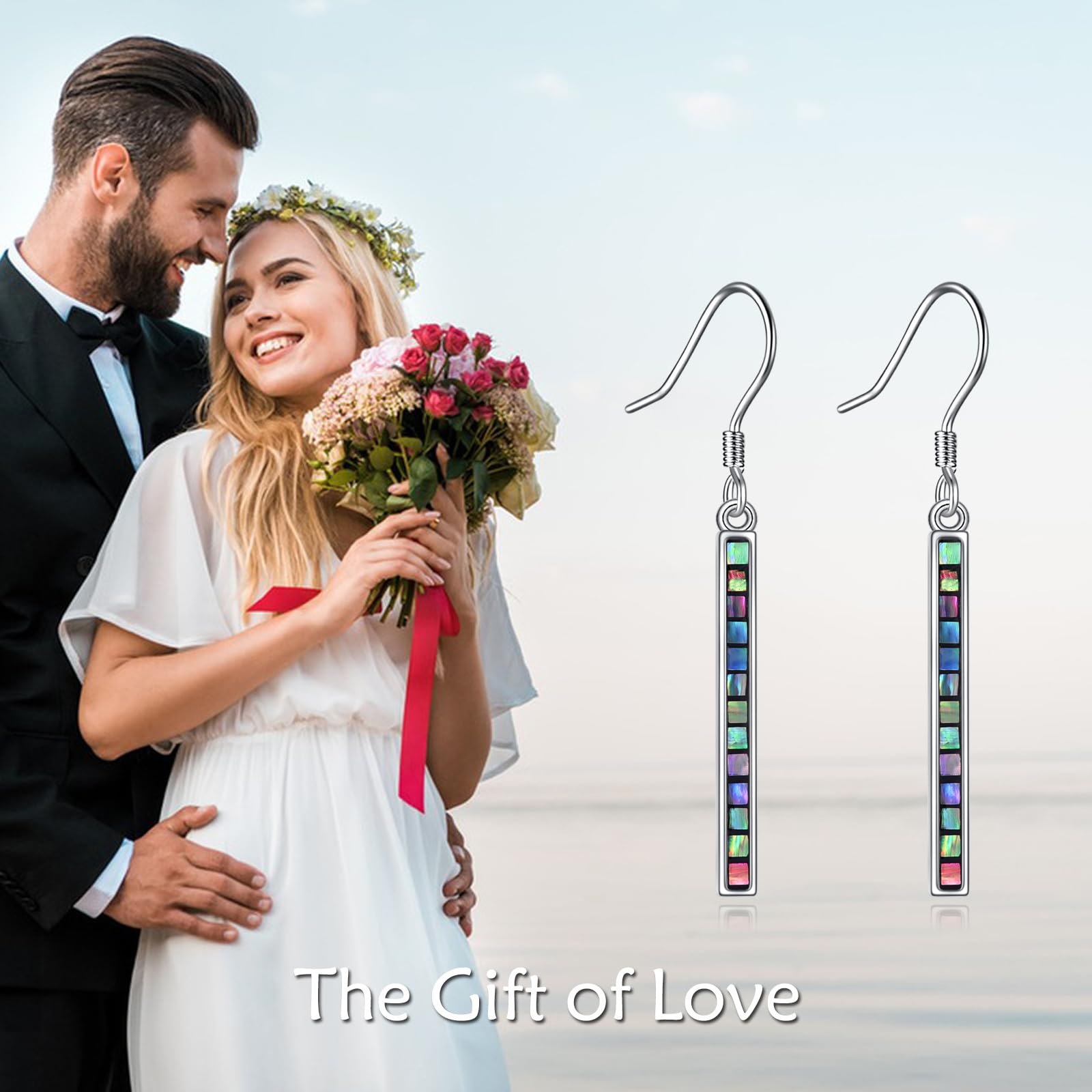 YFN Sterling Silver Bar Dangle Drop Earrings for Women & Men - Minimalist Stud Jewelry Gift for Birthday, Anniversary & Everyday Wear