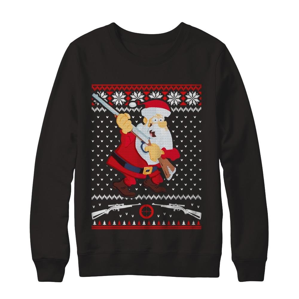 CenturyTee Santa Gun Hunting Ugly Christmas Sweater - Funny Holiday Novelty Shirt & Sweatshirt for Men & Women | Perfect for Christmas Parties, Gift Exchanges & Festive Family Gatherings