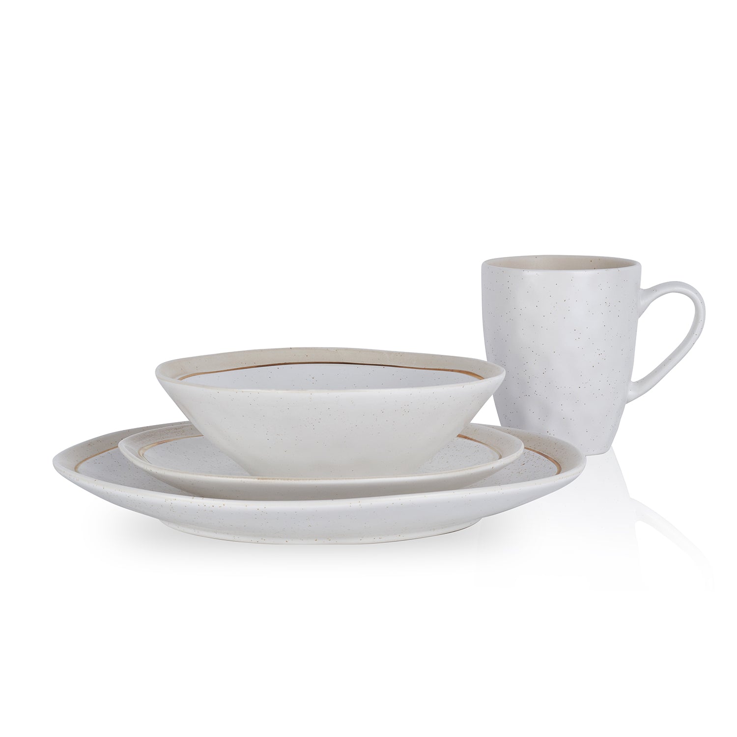 Premium Clara Porcelain Dinnerware Set - 16-Piece Elegant White Dinner Plates, Bowls & Mugs - Perfect for Formal Dining, Wedding Registry & Holiday Entertaining