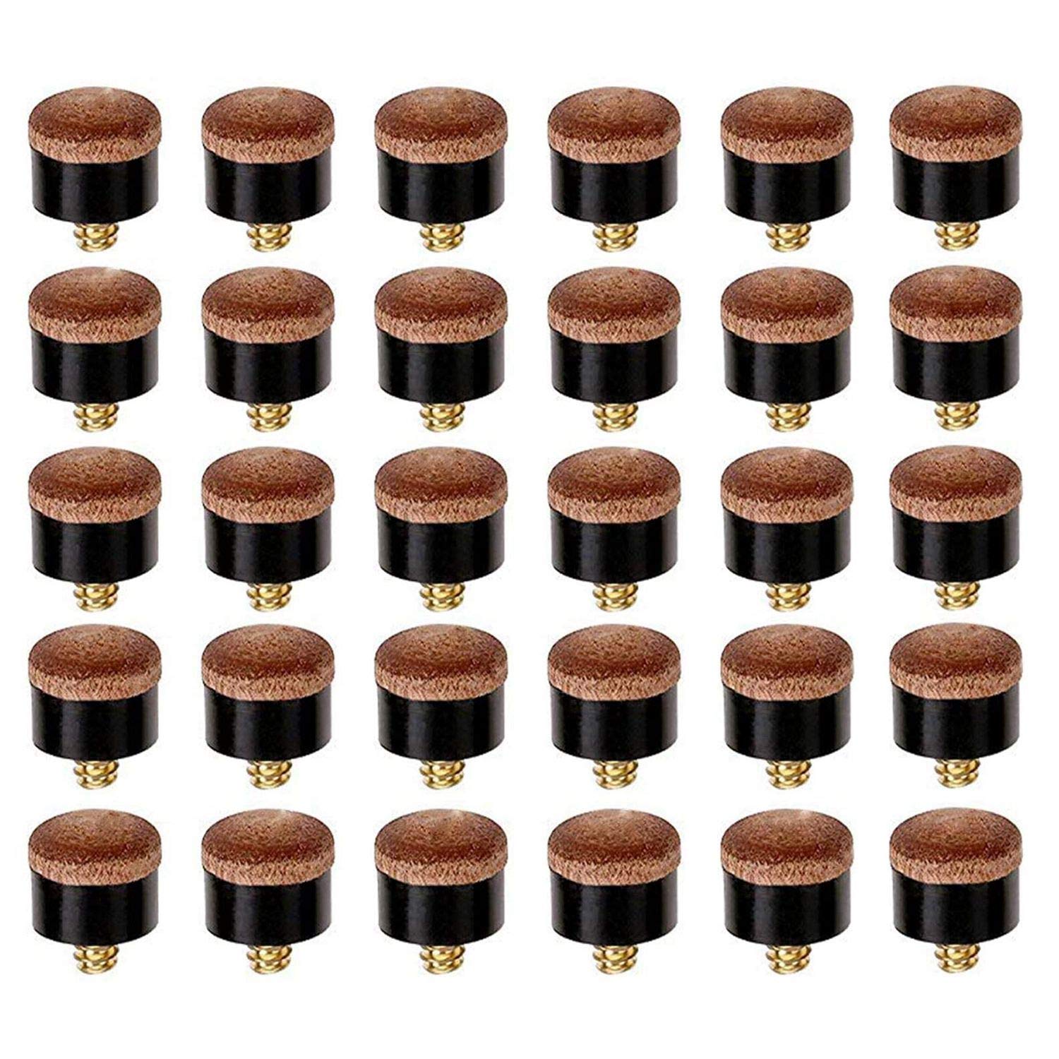 Camsiom 30 Pcs 12mm Screw-on Billiard Pool Cue Tips - Replacement Tips for Pool Cues & Snooker Sticks - Perfect for Home Game Rooms, Bars, and Professional Play