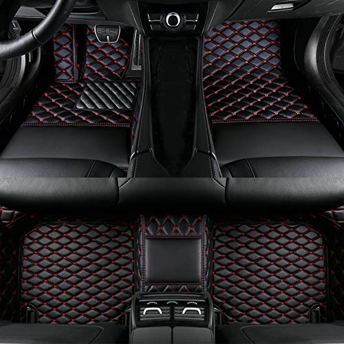 black red car floor mats