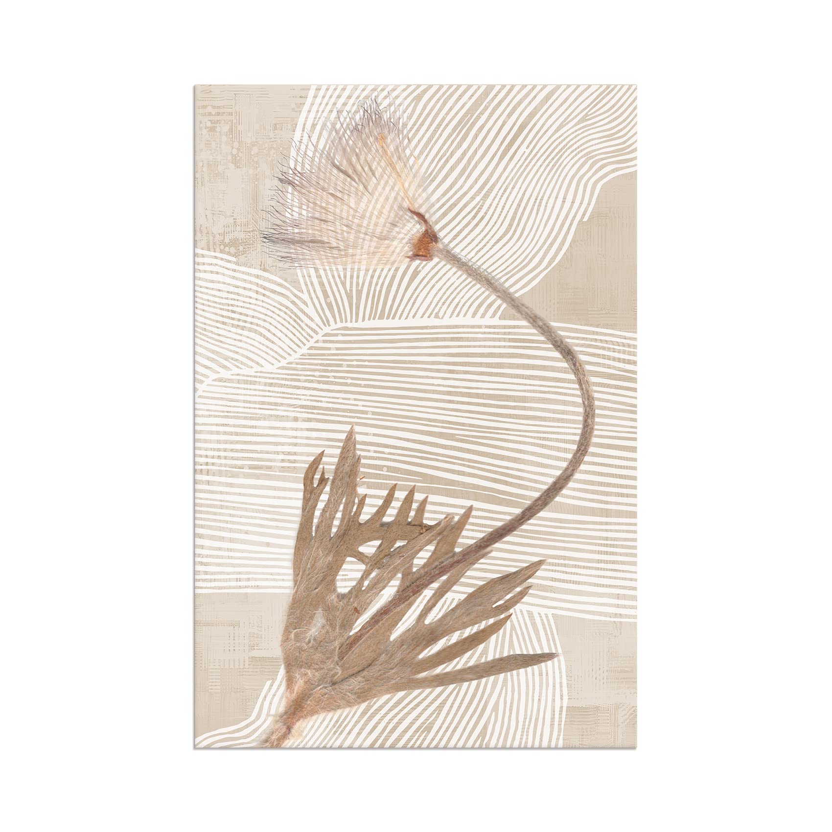 Abstract Floral Canvas Print - Modern Line Art Flowers Painting, Unframed Wall Decor for Living Room, Bedroom & Office - 12x18 Inch - Perfect for Home Decor, Housewarming Gifts & Interior Design