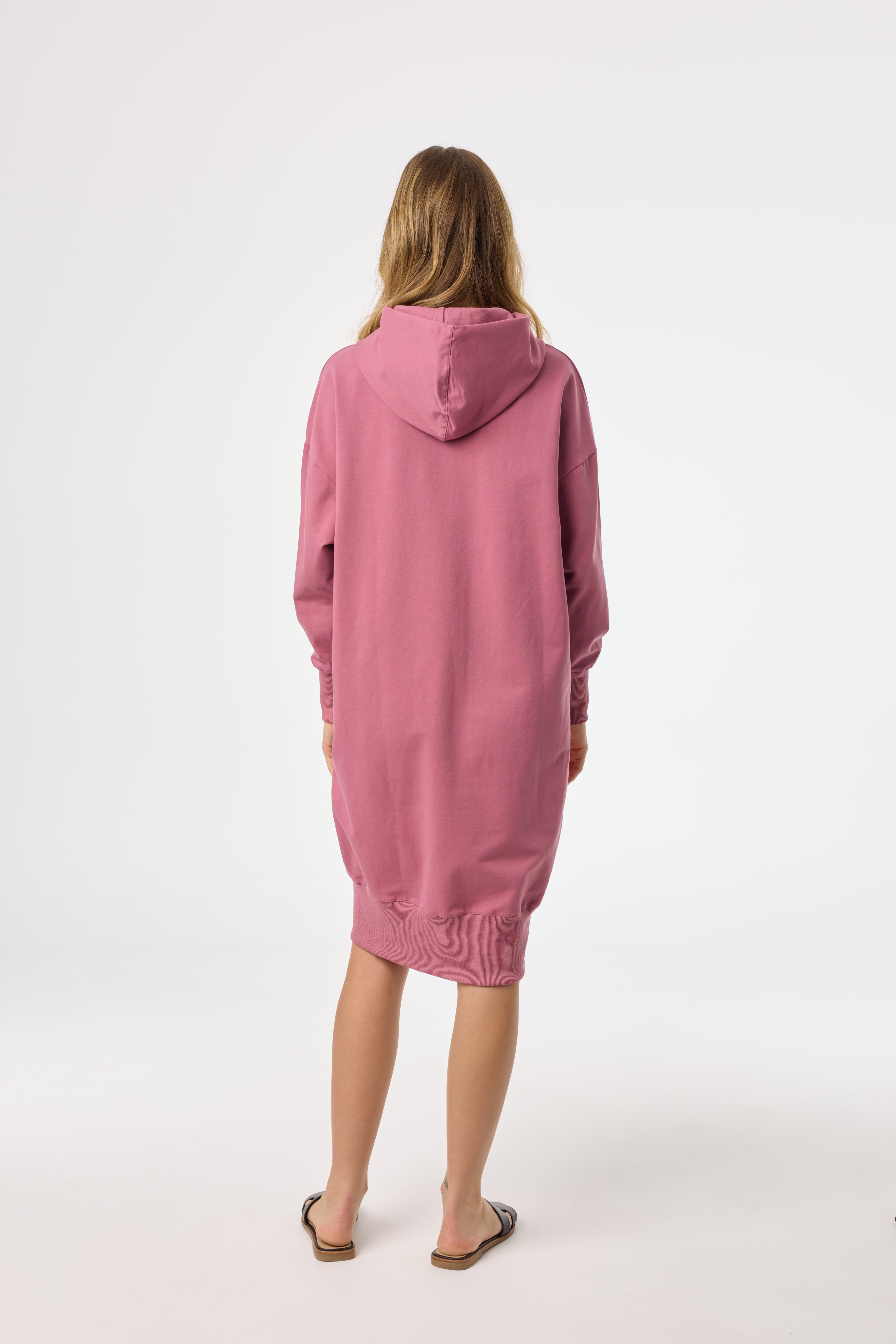 Stylish Raspberry Zipper Sweatshirt Dress for Women - Cozy Pullover Hoodie Dress with Front Zipper - Perfect for Casual Outings, Loungewear, and Fall Fashion