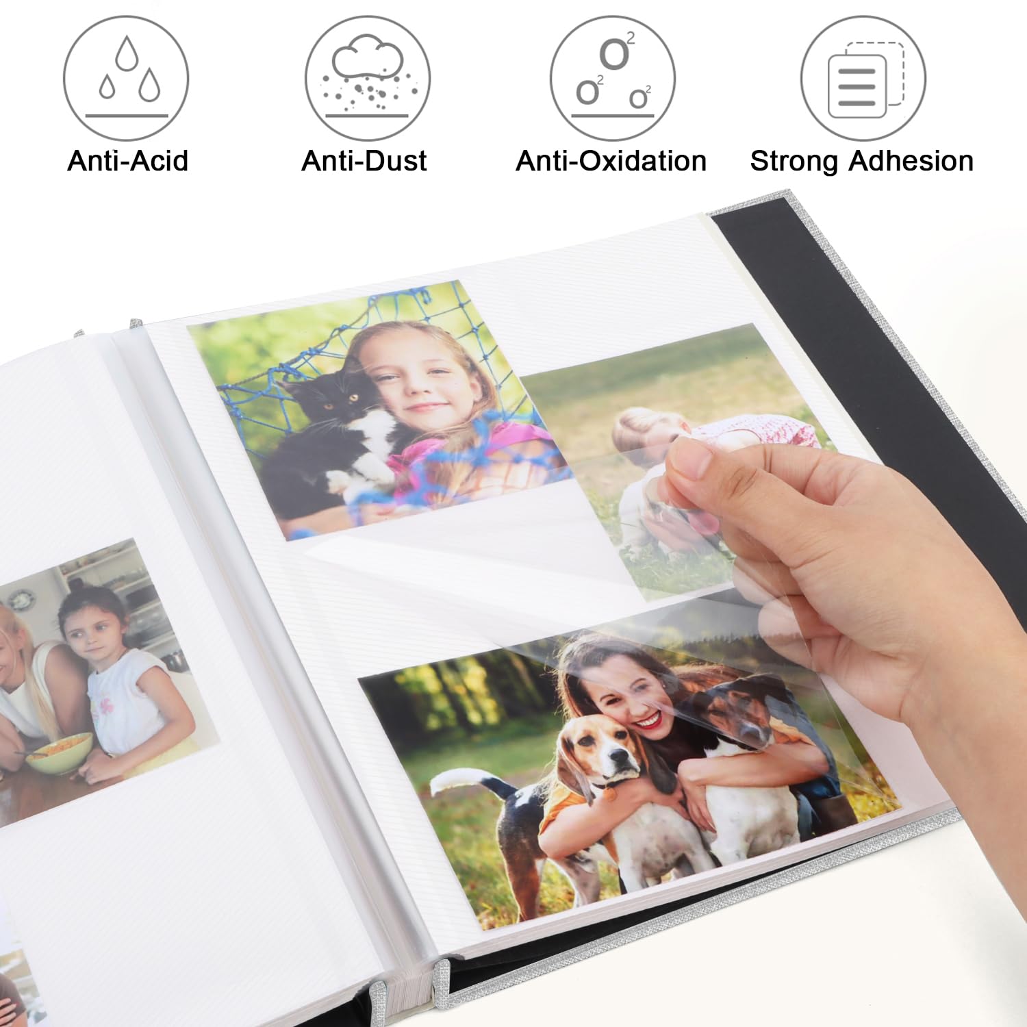 Self-Adhesive Photo Album with 60 Magnetic Sticky Pages - Holds 8x10, 5x7, 4x6, 6x8 & 3x5 Photos - Large Scrapbook for Family Memories, Wedding Pictures & Baby Photos - Perfect for Home Decor, Gift Giving & Memory Preservation