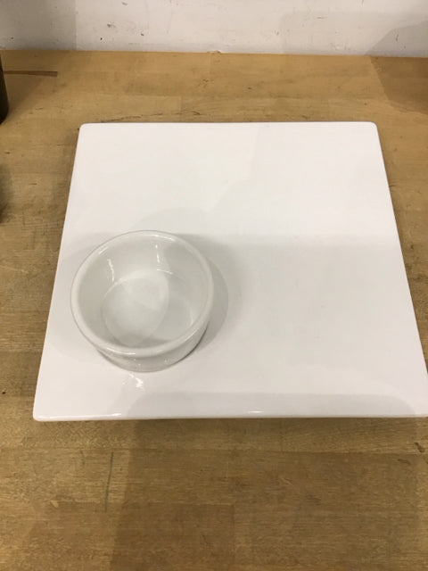 Crate & Barrel 13-Inch Square Serving Platter - Elegant Dish for Entertaining, Dinner Parties & Holiday Gatherings
