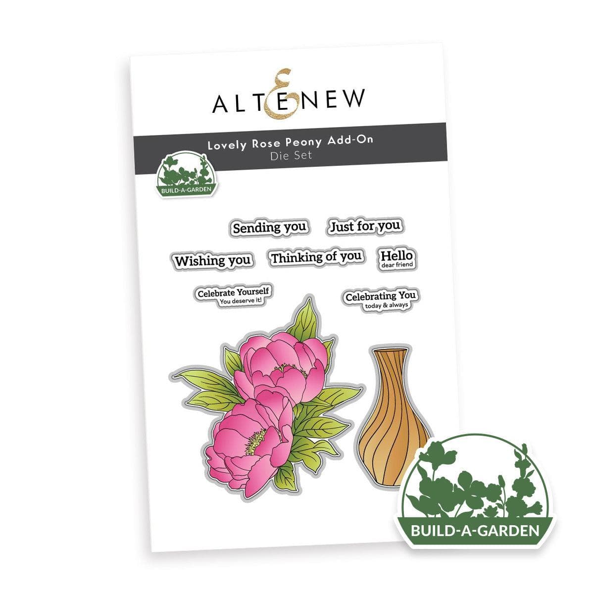 Build a Garden: Lovely Rose Peony & Add-on Die Bundle for DIY Scrapbooking, Card Making, and Paper Crafting Projects