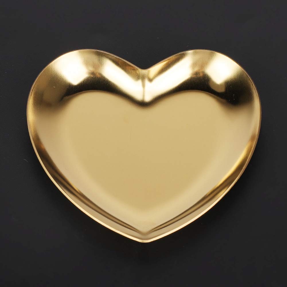 Stainless Steel Jewelry Tray - Heart Shaped Organizer for Rings, Earrings & Necklaces | Perfect for Vanity, Gift & Travel