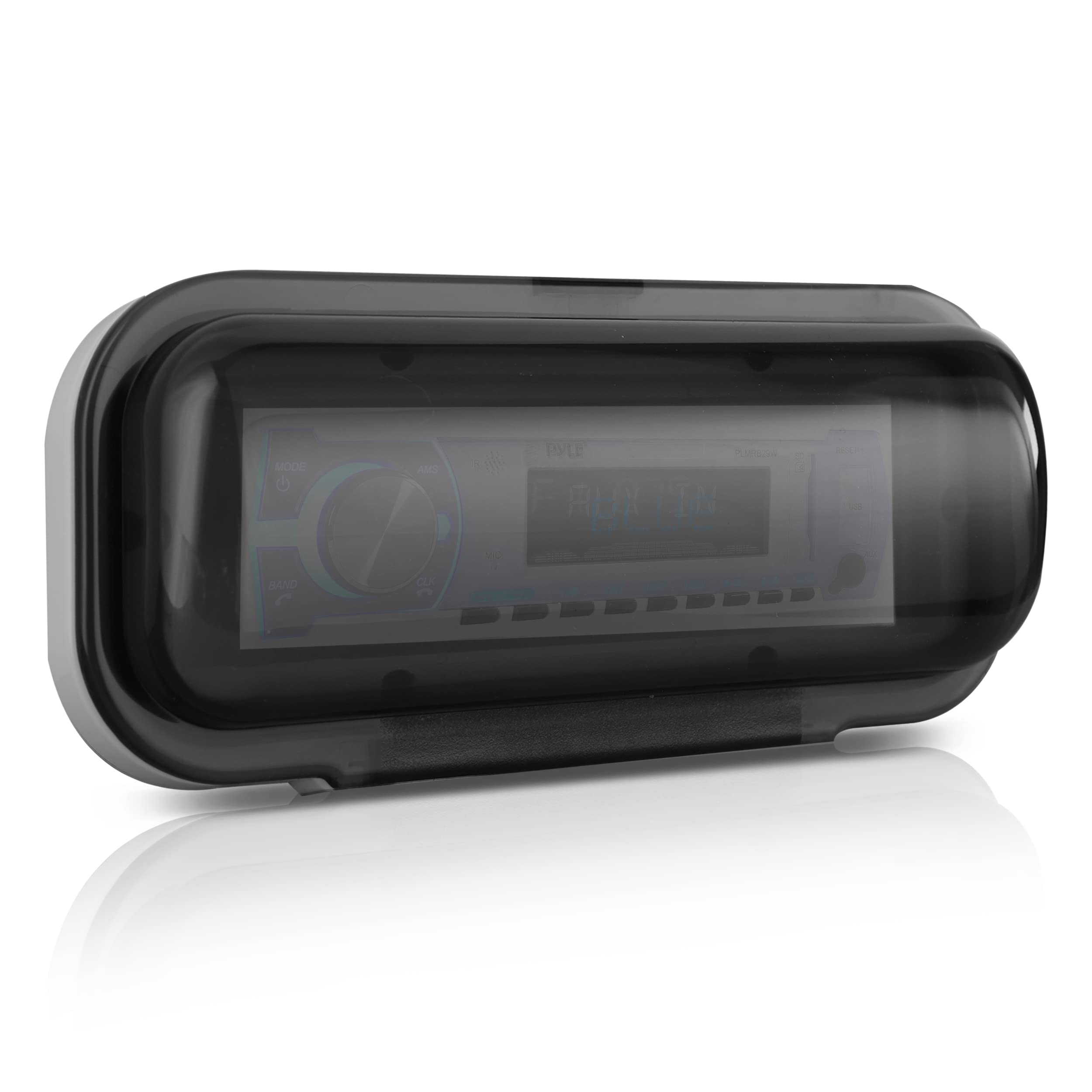 Pyle Marine Bluetooth Stereo Radio - 12V Single DIN Boat Stereo Receiver with Waterproof Cover & 6.5