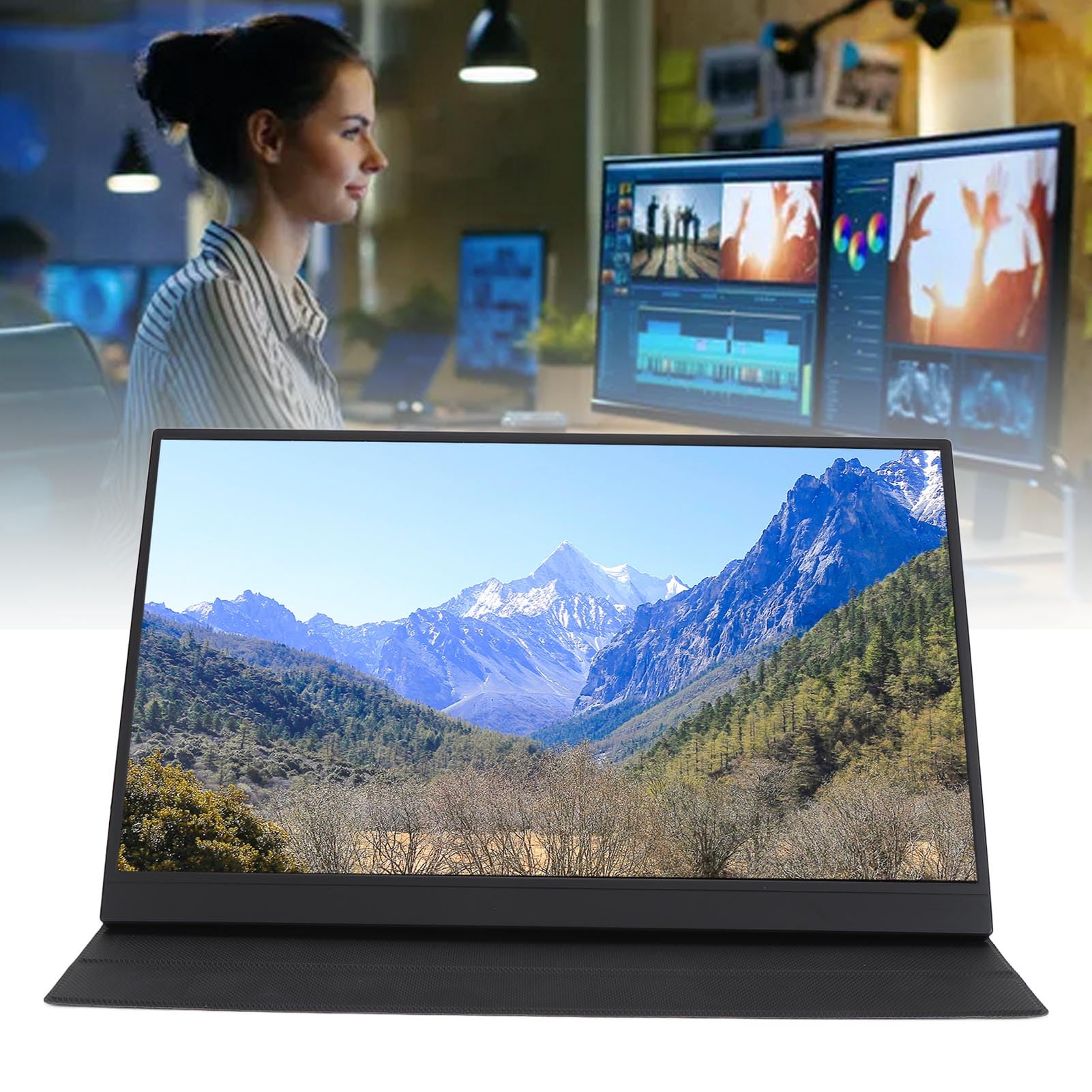Gugxiom 17.3 Inch 4K Portable Monitor - 3840x2160 IPS Display, 1500:1 Contrast Ratio, 400 Nits Brightness, USB-C & HDMI Connectivity with Built-in Speakers - Ultra HD Laptop Screen for Gaming, Work & Travel - Includes Smart Cover for PC, Mac & Smartphone