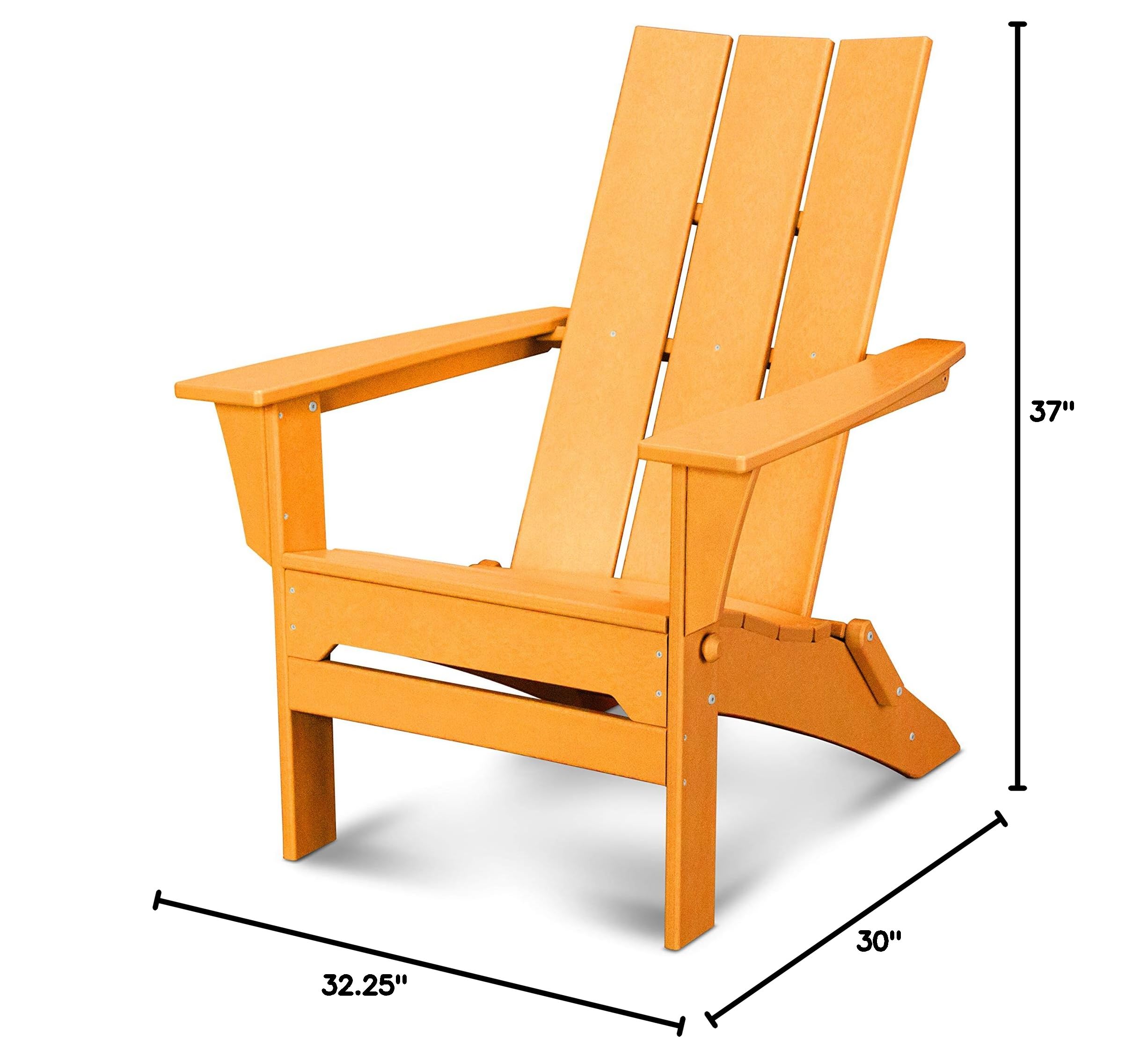 POLYWOOD Modern Folding Adirondack Chair - Durable Outdoor Furniture for Patio, Garden, Poolside & Backyard Relaxation