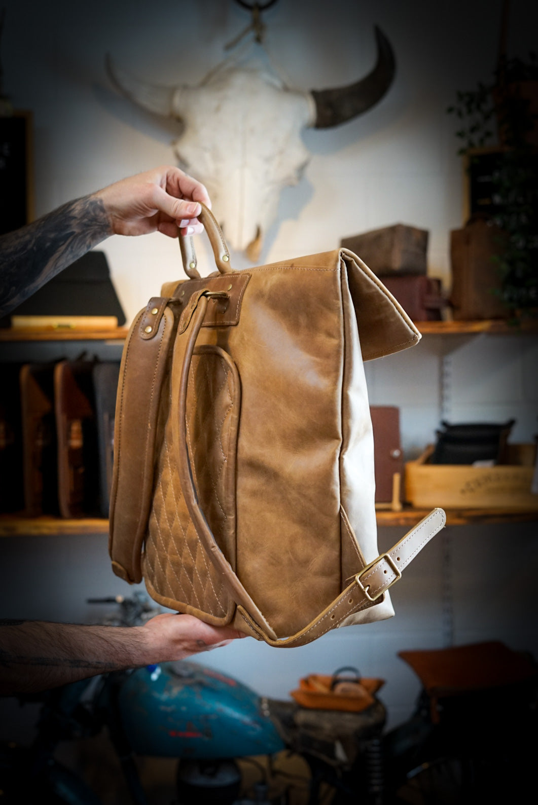 Waterproof Rolltop Backpack - 30L Tobacco Brown Hiking & Travel Backpack for Men & Women | Perfect for Outdoor Adventures, Commuting & Daily Use