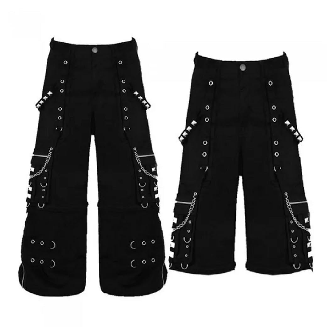 Gothic Bondage Men's Pants - Punk Rock Emo Cyberpunk Alternative Shorts for Men | USA | Perfect for Concerts, Cosplay & Alternative Fashion