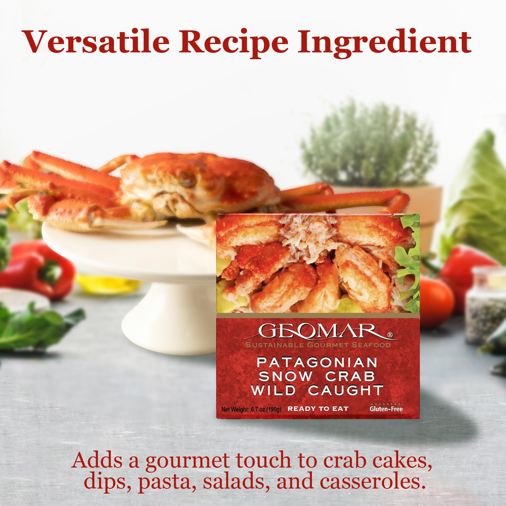 Premium Wild-Caught Patagonian Snow Crab Meat - 6 oz Can (Pack of 3) | Sustainably Harvested, Tender & Delicious | High Protein, Rich in Omega-3 | Keto, Paleo & Seafood Lovers | Perfect for Salads, Pasta & Gourmet Recipes