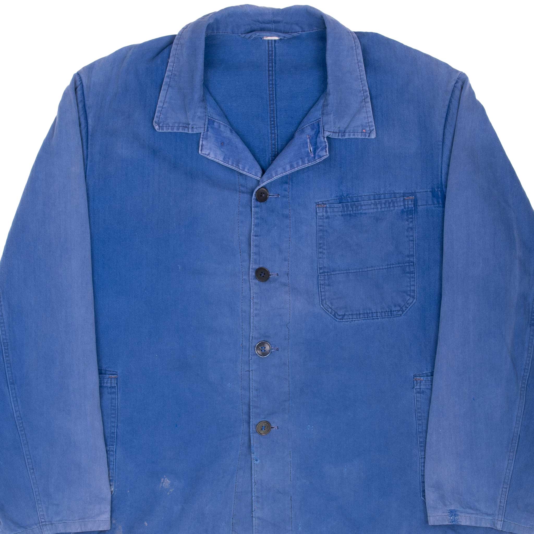 Vintage French Workwear Twill Herringbone HBT Jacket - 1960s XL - Durable & Stylish for Outdoor Work, Hiking & Vintage Fashion Enthusiasts