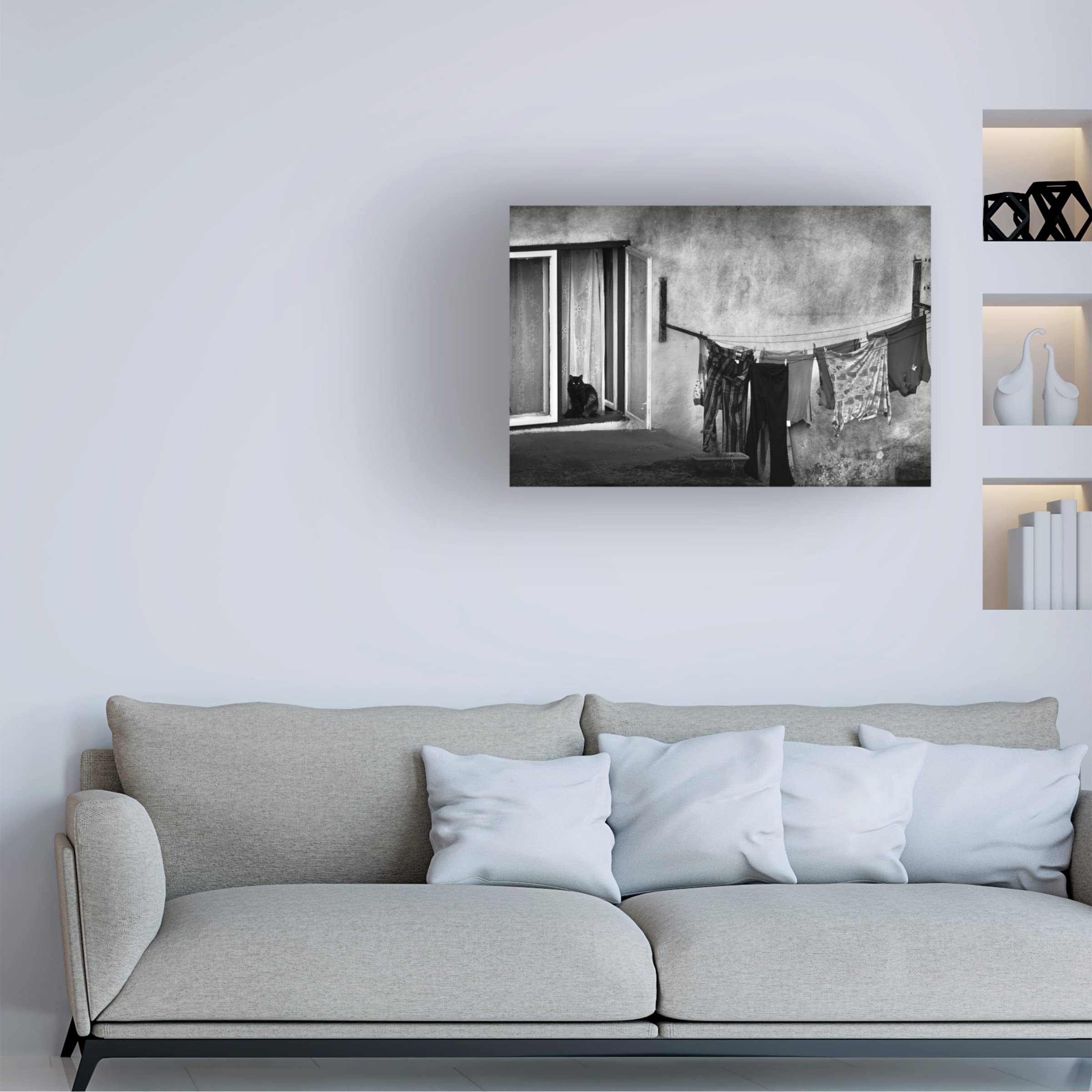 Trademark Fine Art 'The Watchcat' Canvas Wall Art by Nicoleta Gabor - Modern Home Decor for Living Room, Bedroom & Office