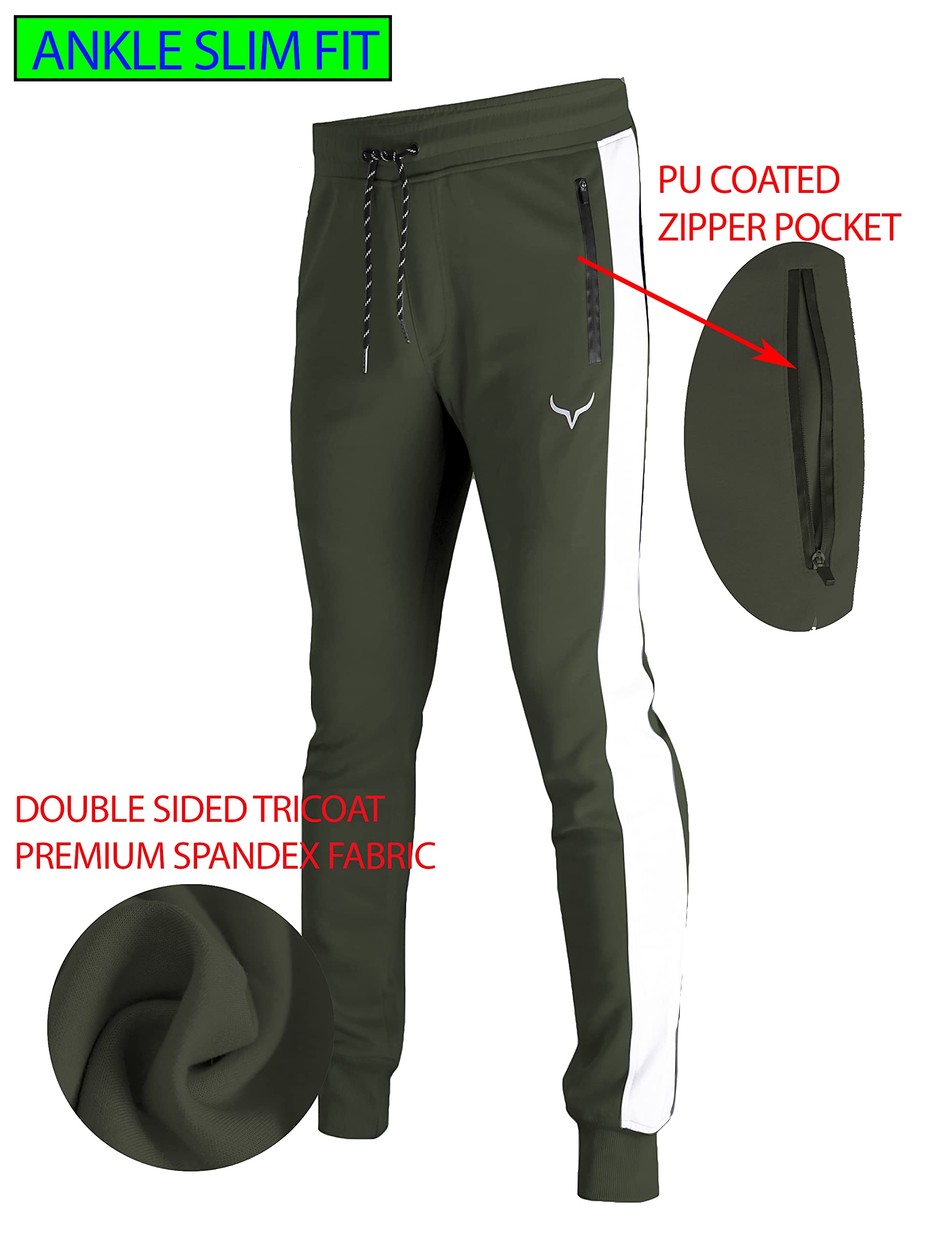 Men's Spandex Fleece Athletic Jogger Pants - Gym Workout Sweatpants for Running, Training & Casual Wear - Comfortable Fitness Pants for Men