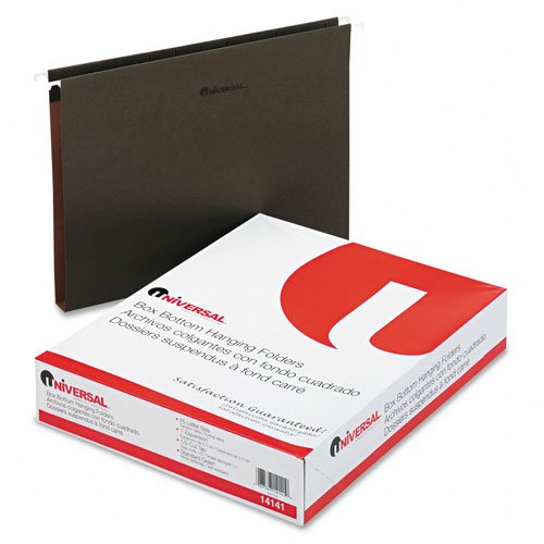 Universal 1-Inch Pressboard Hanging File Folders - Letter Size, Standard Green, 25 per Box (Pack of 4) - Perfect for Office Organization, Filing Cabinets & Document Storage