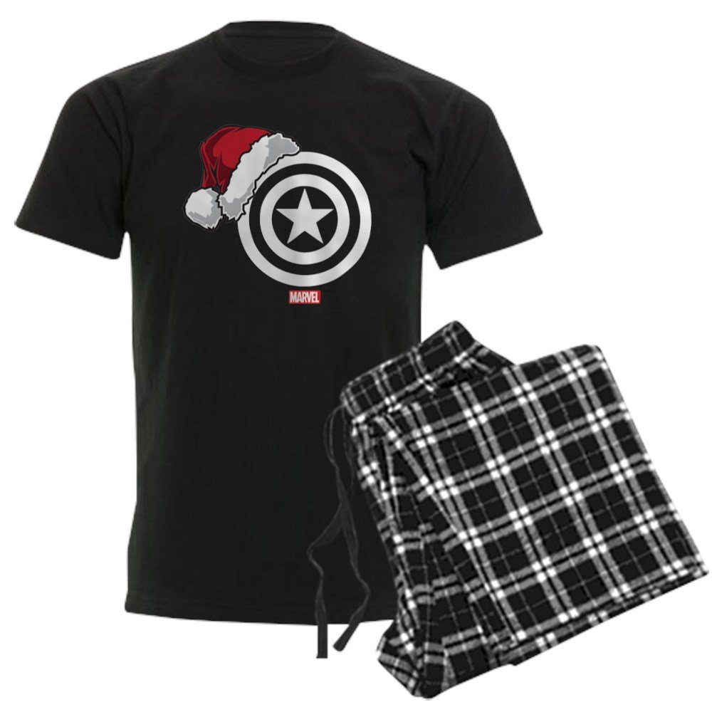 Captain America Santa Men's Dark Pajama Set - Marvel Superhero Christmas Sleepwear for Men - Perfect for Holiday Gifts & Cozy Winter Nights