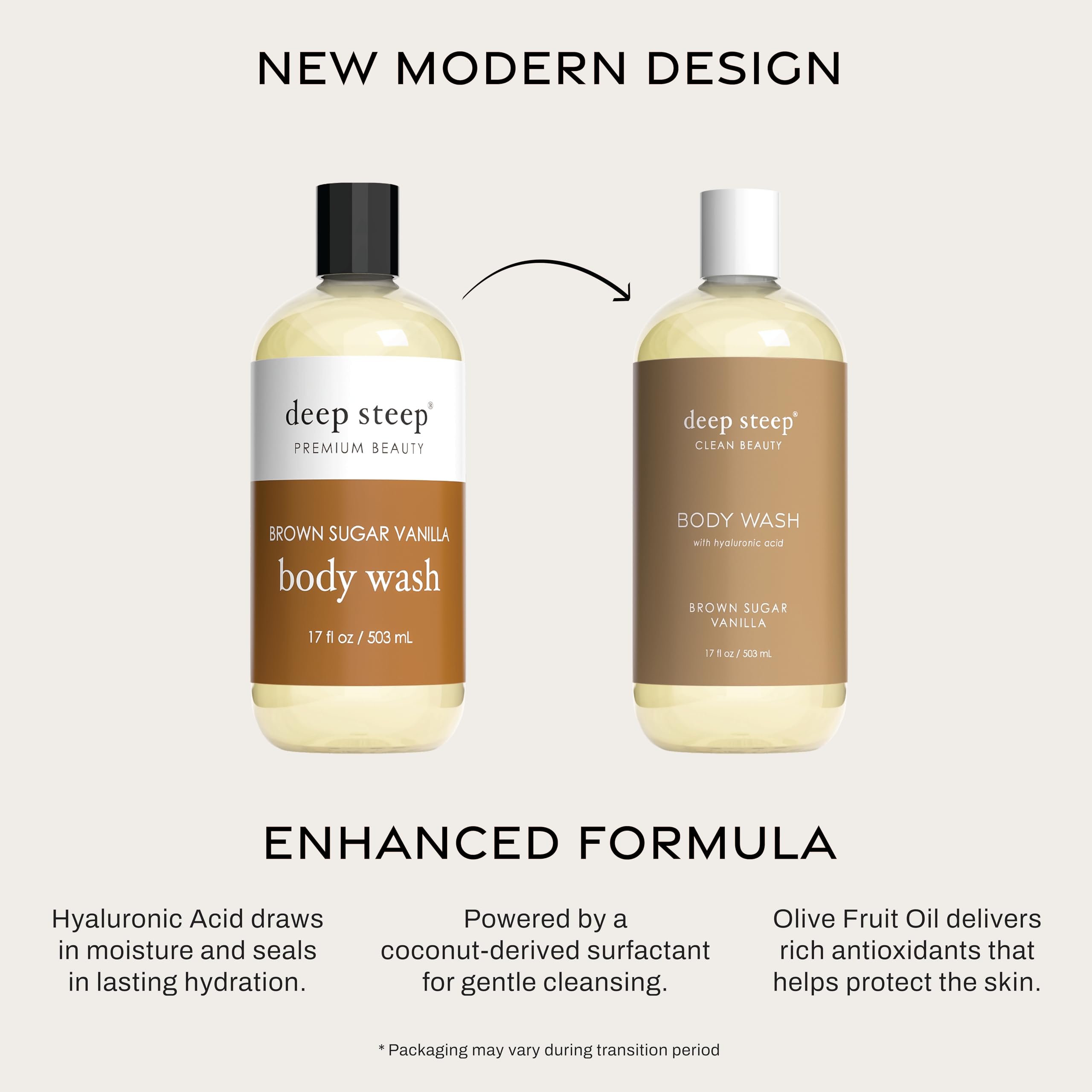 Deep Steep Moisturizing Body Wash - Brown Sugar Vanilla Scent, 17oz | Hydrating & Nourishing Shower Gel for Dry Skin | Perfect for Daily Relaxation & Self-Care Routine