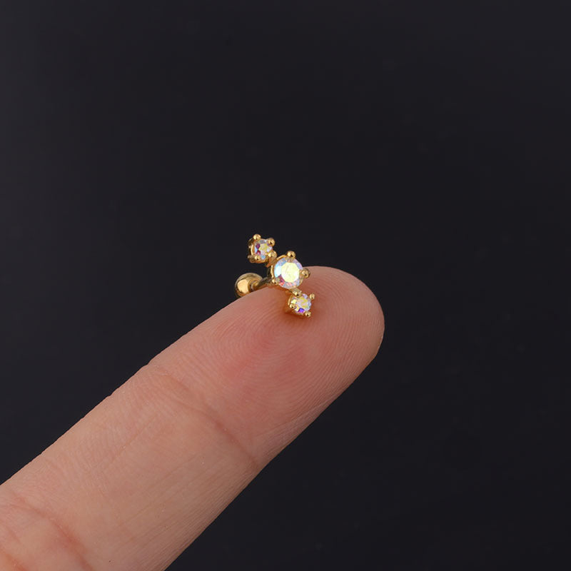 Tiny Cartilage Stud Earrings - Minimalist Bar Earrings for Women | HSPJ300 | Perfect for Everyday Wear, Parties & Gifts