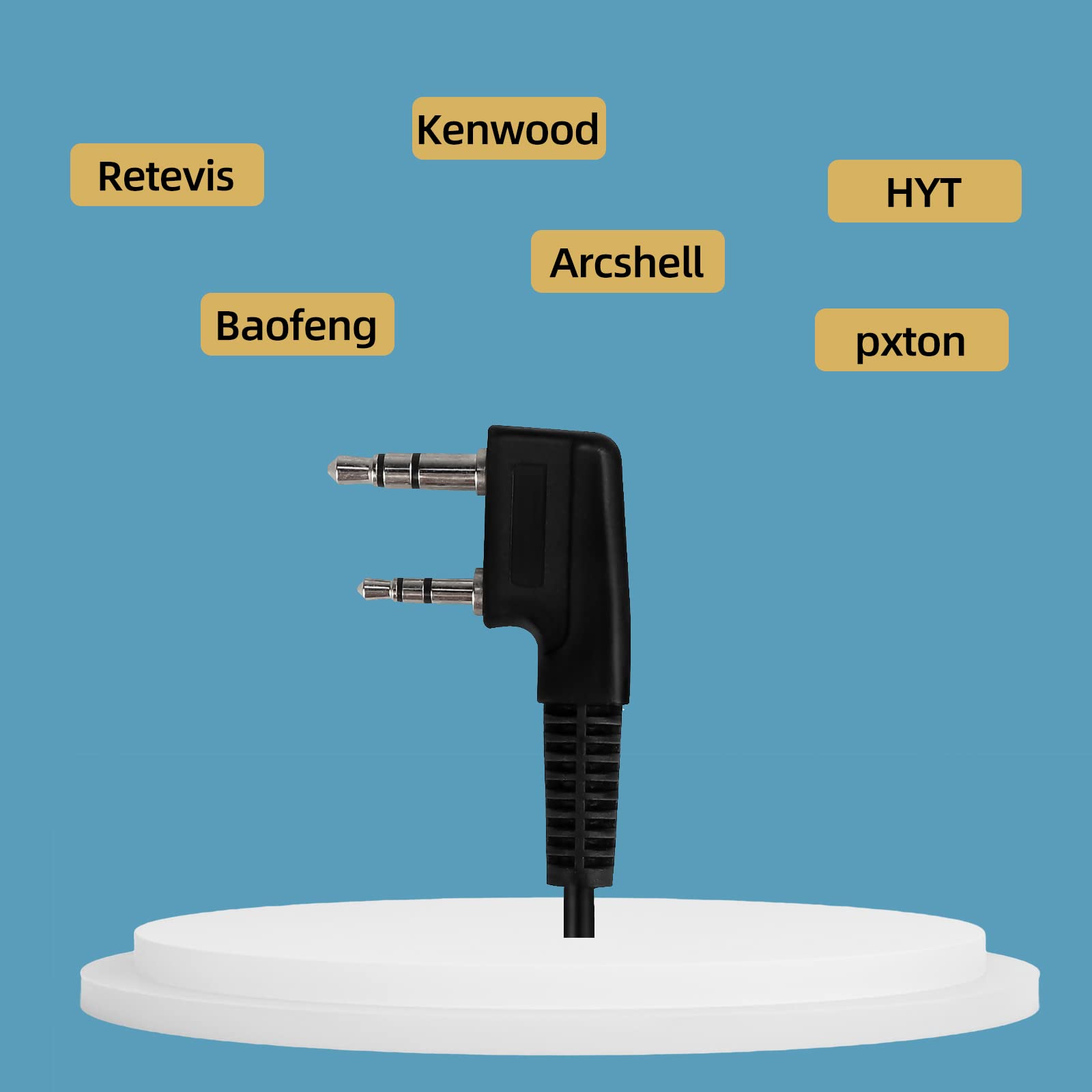 Retevis EEK016 G-Shape Earhook Walkie Talkie Headset with Mic - VOX Enabled, 2-Pin Connector - Compatible with RT22/RT68/RT21/H-777/RT27/RT19/RT85/NR10 & Pxton/TIDRADIO Radios (2 Pack) - Ideal for Security, Construction, Warehouse & Outdoor Activities
