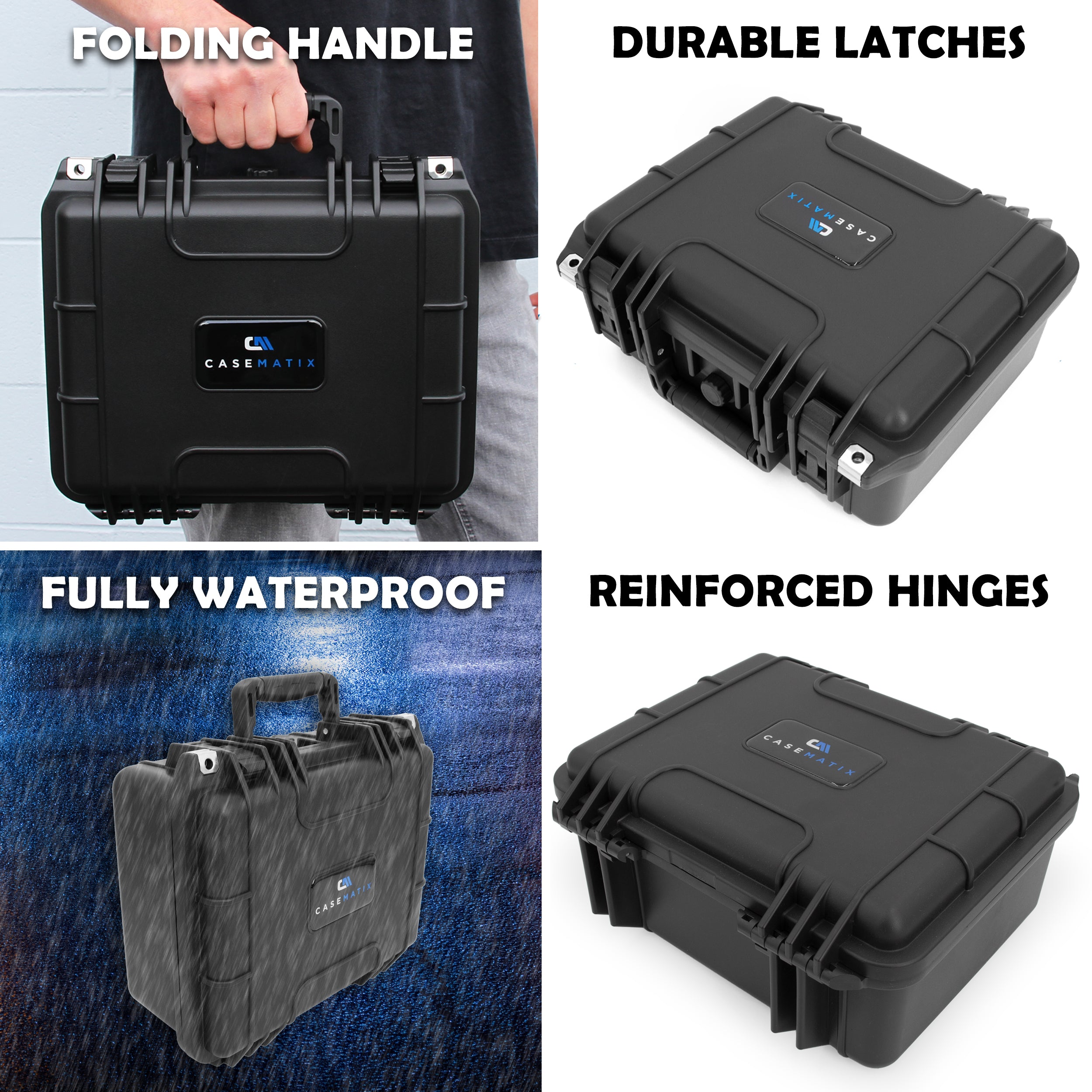 CASEMATIX 40 Pistol Magazine Storage Case - TSA Approved Waterproof Gun Magazine Holder for 40 9mm Magazines with Easy Tear Foam Tabs | Range Bag, Travel & Home Storage Solution