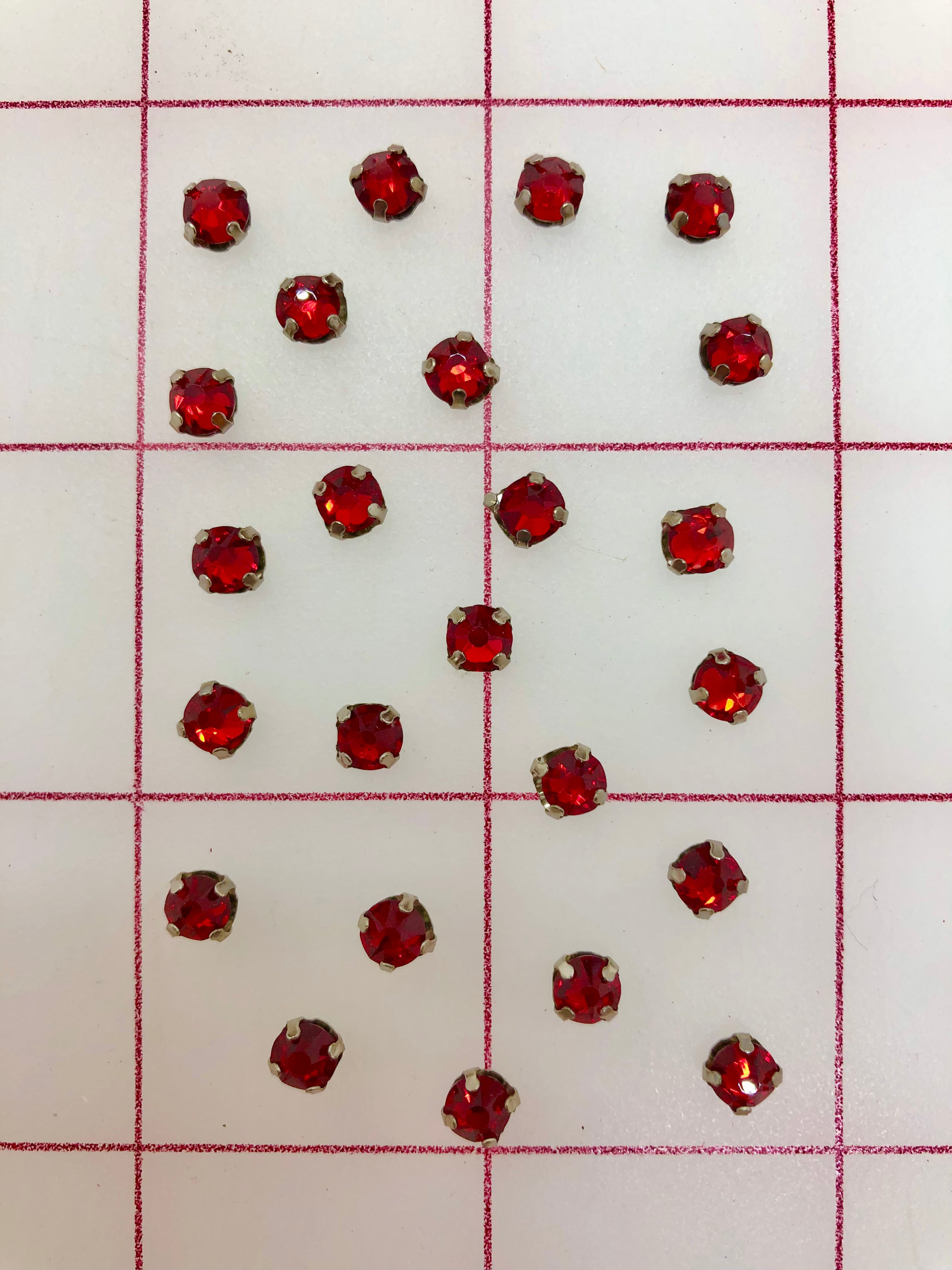 20SS Czech Bright Cut Rose Montees Rhinestones - 24 Pack for DIY Jewelry Making, Costume Design & Craft Projects